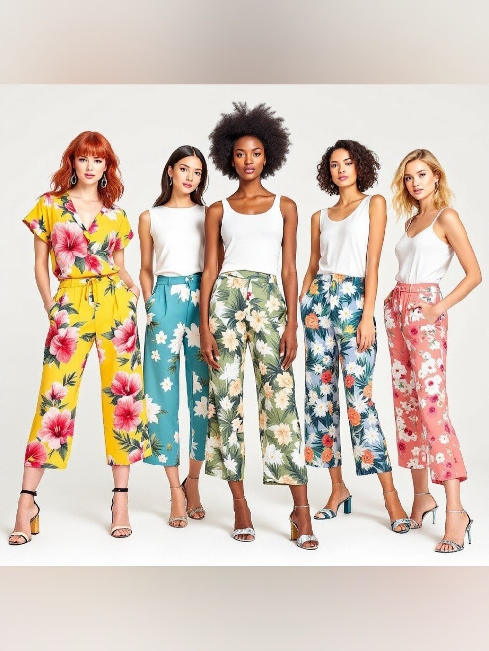 (Lot Of 5) Assorted Gloria Vanderbilt Amanda Women’s Size 10 Floral Capri Pants.